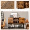 Industrial Kitchen Buffet Sideboard with Wine Rack and 2 Doors