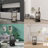 3 Tier Bar Cart for Home, Mobile Bar Serving Cart, Wine Cart on Wheels, Industrial Style Wine Cart for Kitchen, Beverage Cart with Wine Rack and Glass